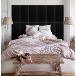 Polsterpaneel aus Kunstleder, schwarz Polsterpaneel aus Kunstleder, schwarz